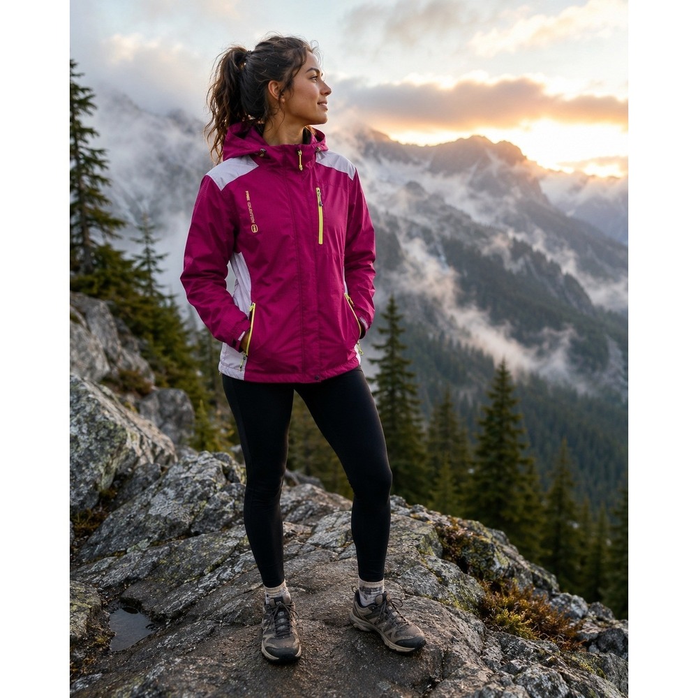 Magenta Pink White Hooded Windbreaker Jacket Gorpcore Trailcore XS